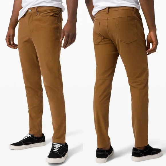 Lululemon ABC Pant Slim Men's Casual Dress Pants Utilitech 32" Khaki Tan Size 34 - Picture 2 of 8